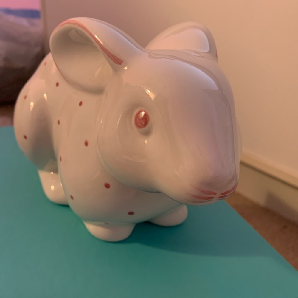 Tiffany & Co White Ceramic Bunny Piggy Bank